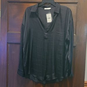 Lush Silk Look Blouse, Size 12-14